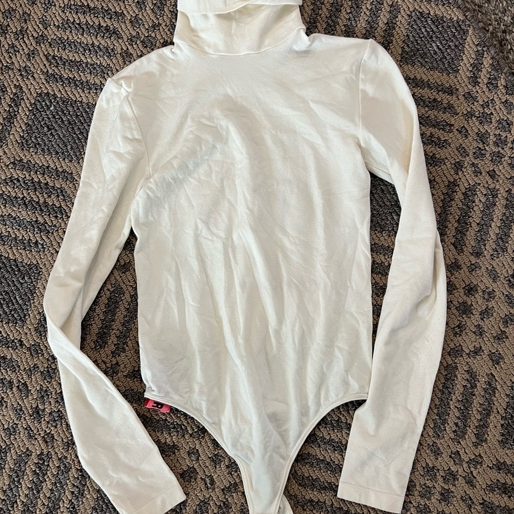 WOLFORD Cream One Piece Bodysuit SZ S turtleneck
